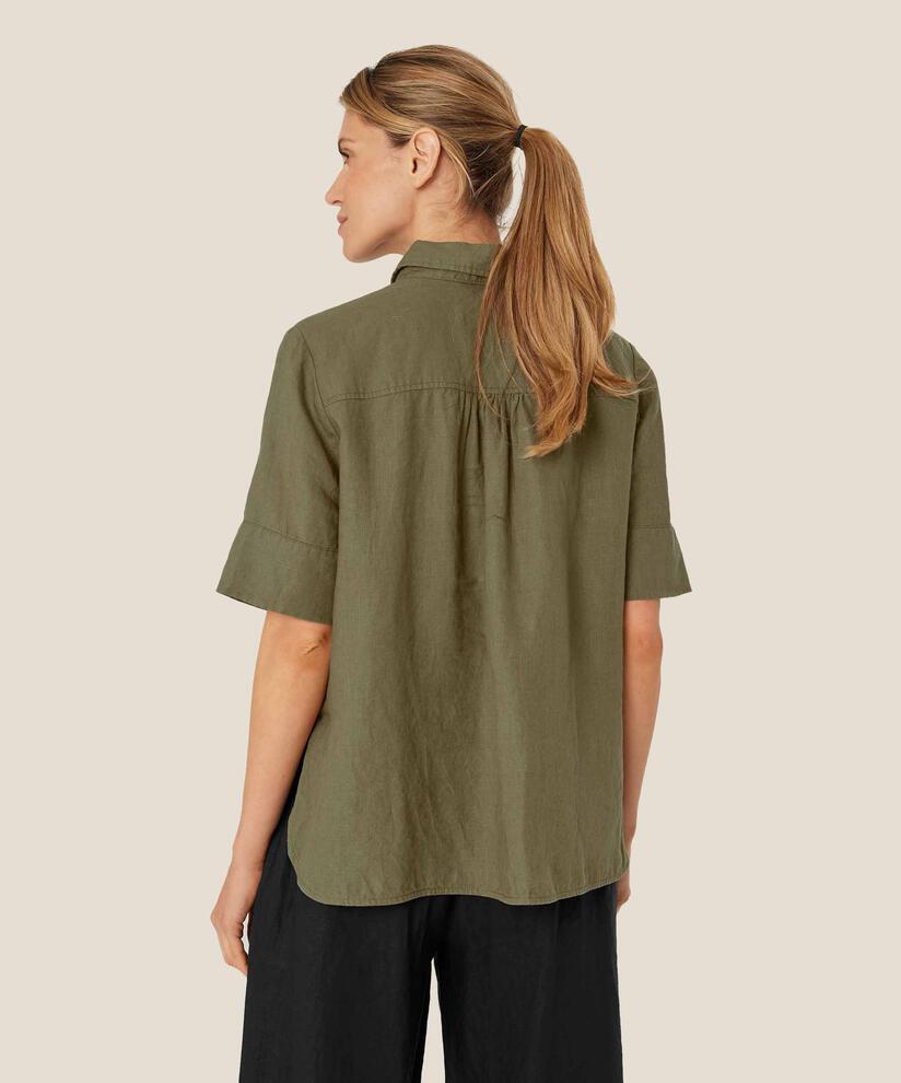 1009043 MaImus Linen Shirt - Dusky Green