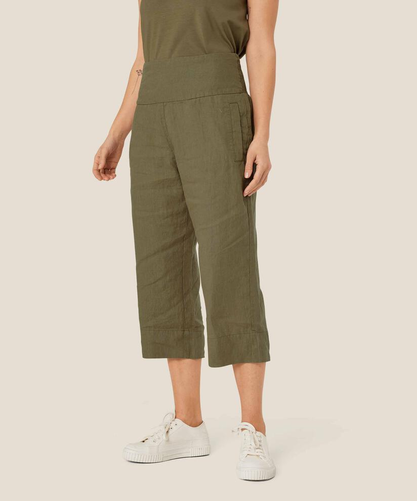 1009084 MaPallas Linen Trousers - Dusky Green