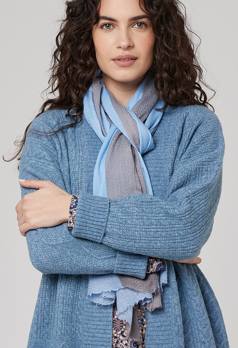 Gilet en maille torsadée Brianna - Bleu doux