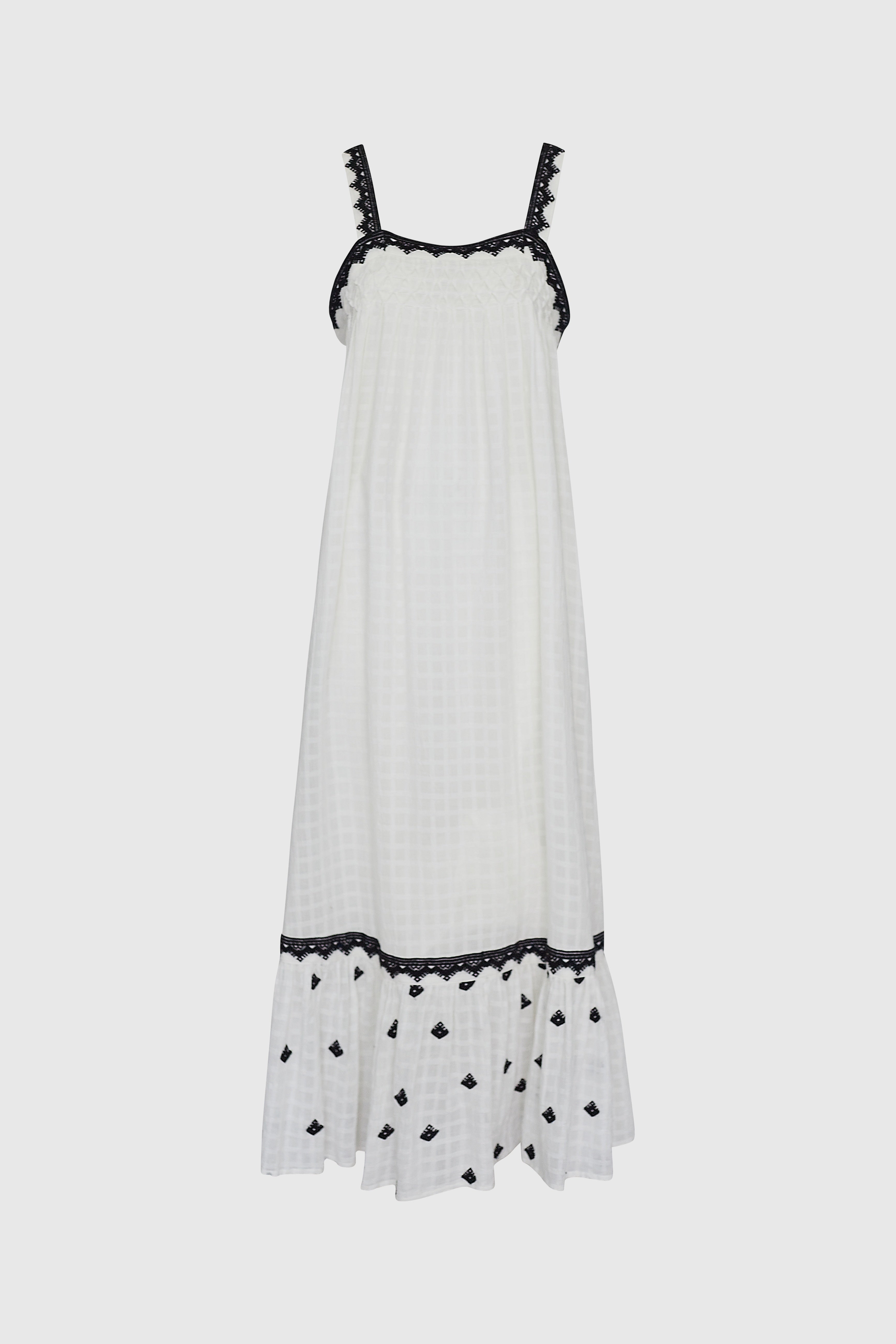 27584002 Dress - Black and Ecru