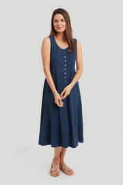 Organic Cotton Slub Lutari Dress – Soft Navy