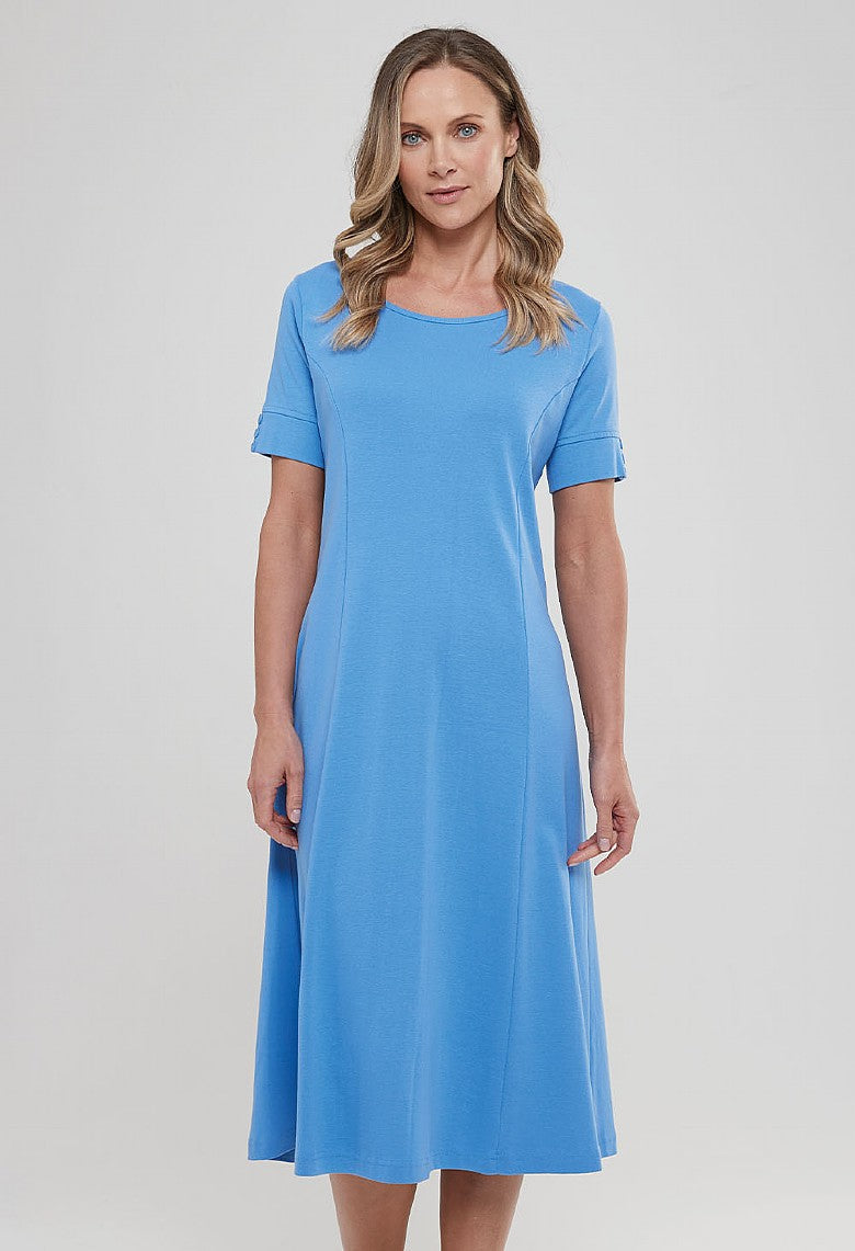 Cotton Rib Amy Dress – Blue