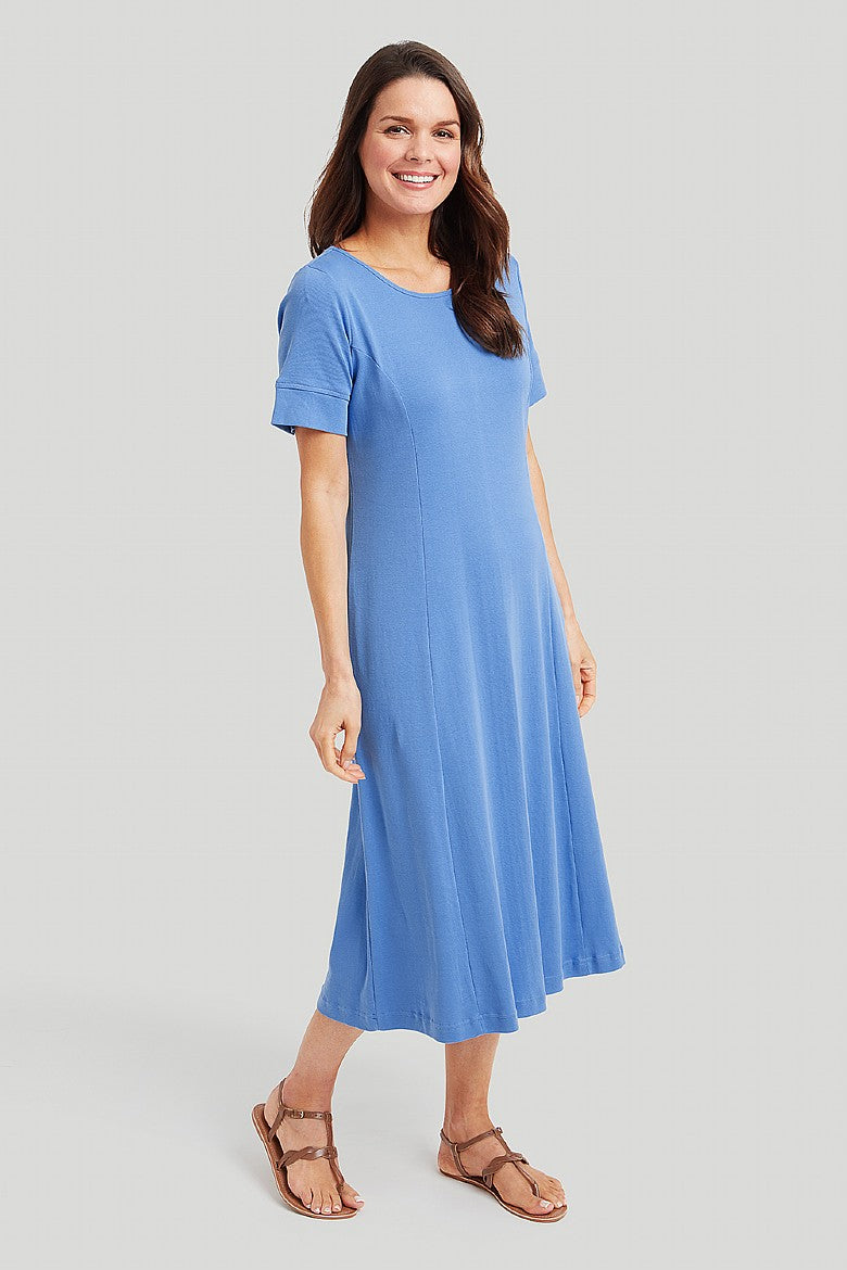 Cotton Rib Amy Dress – Blue