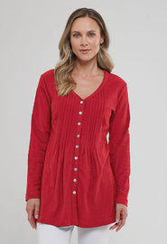 Organic Cotton Slub Riven Tunic – Red