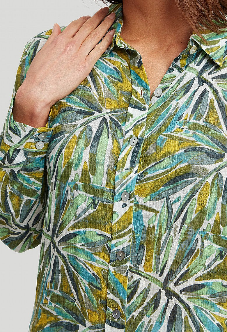 Palm House Amelia Shirt - Green Mix