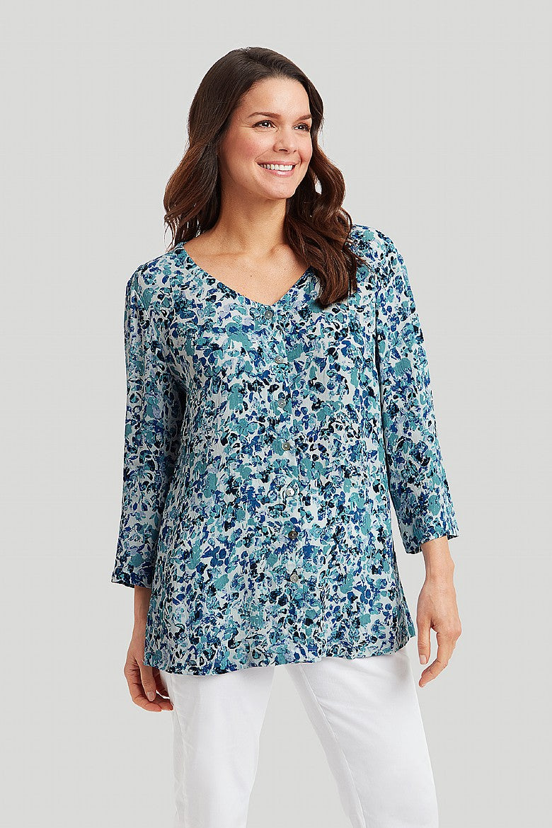 Flower Valley Grace Tunic - Blue Mix