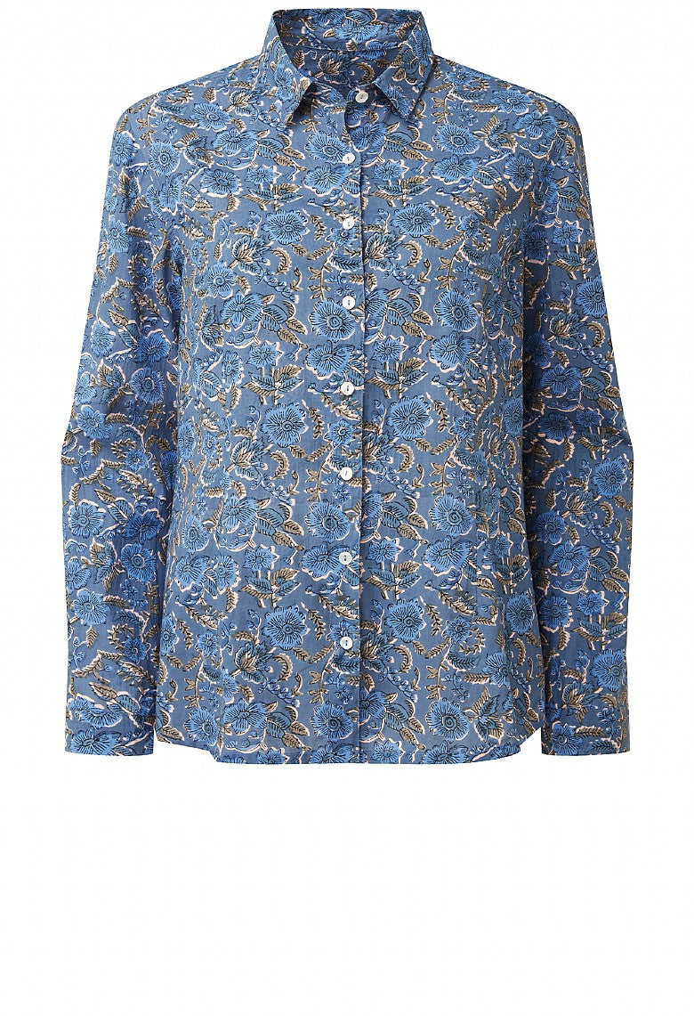 Chemise froissée Ceana - Mélange bleu