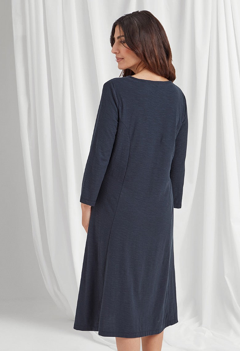 Celosia Slub Dress - Navy