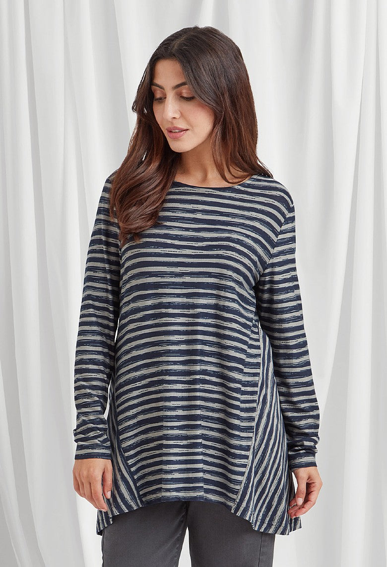 Envie Tunic - Navy/Silver