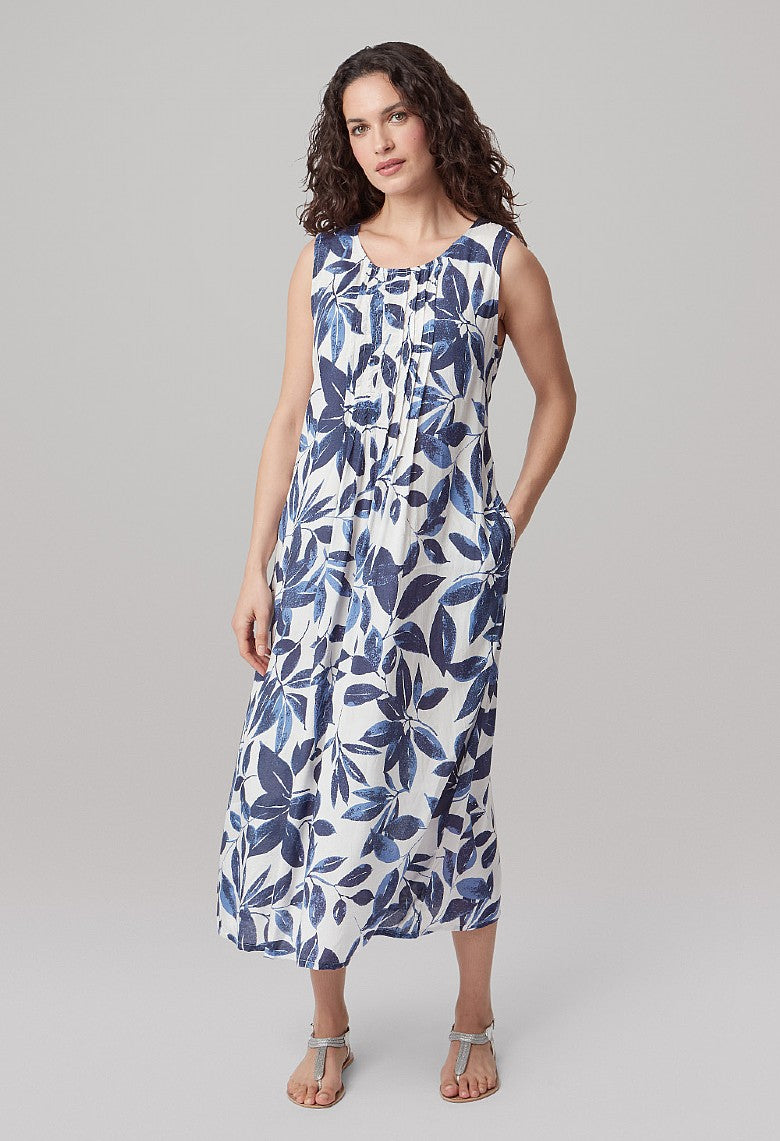 Flora Dress - Navy/White Garden Print  525287GV