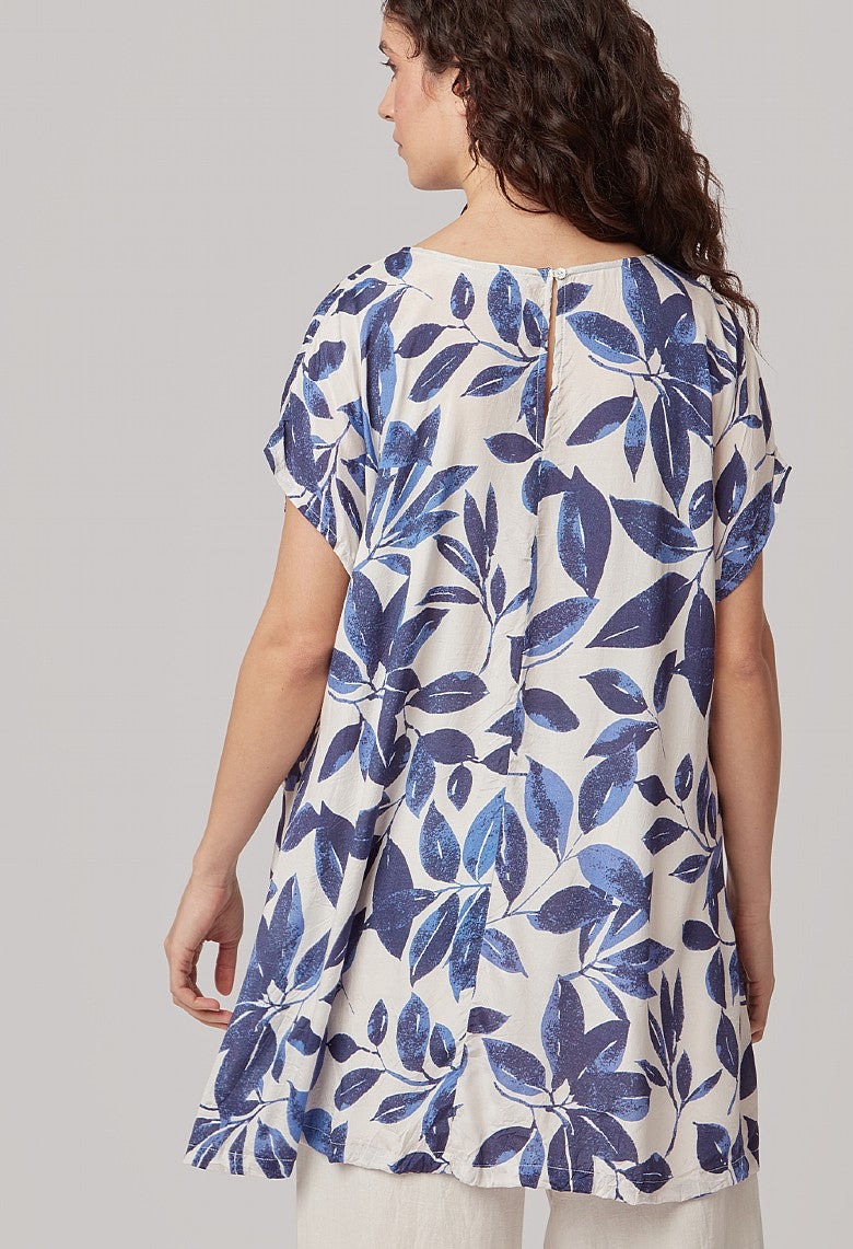 Colleen Tunic - Navy/White Garden Print  526764RV