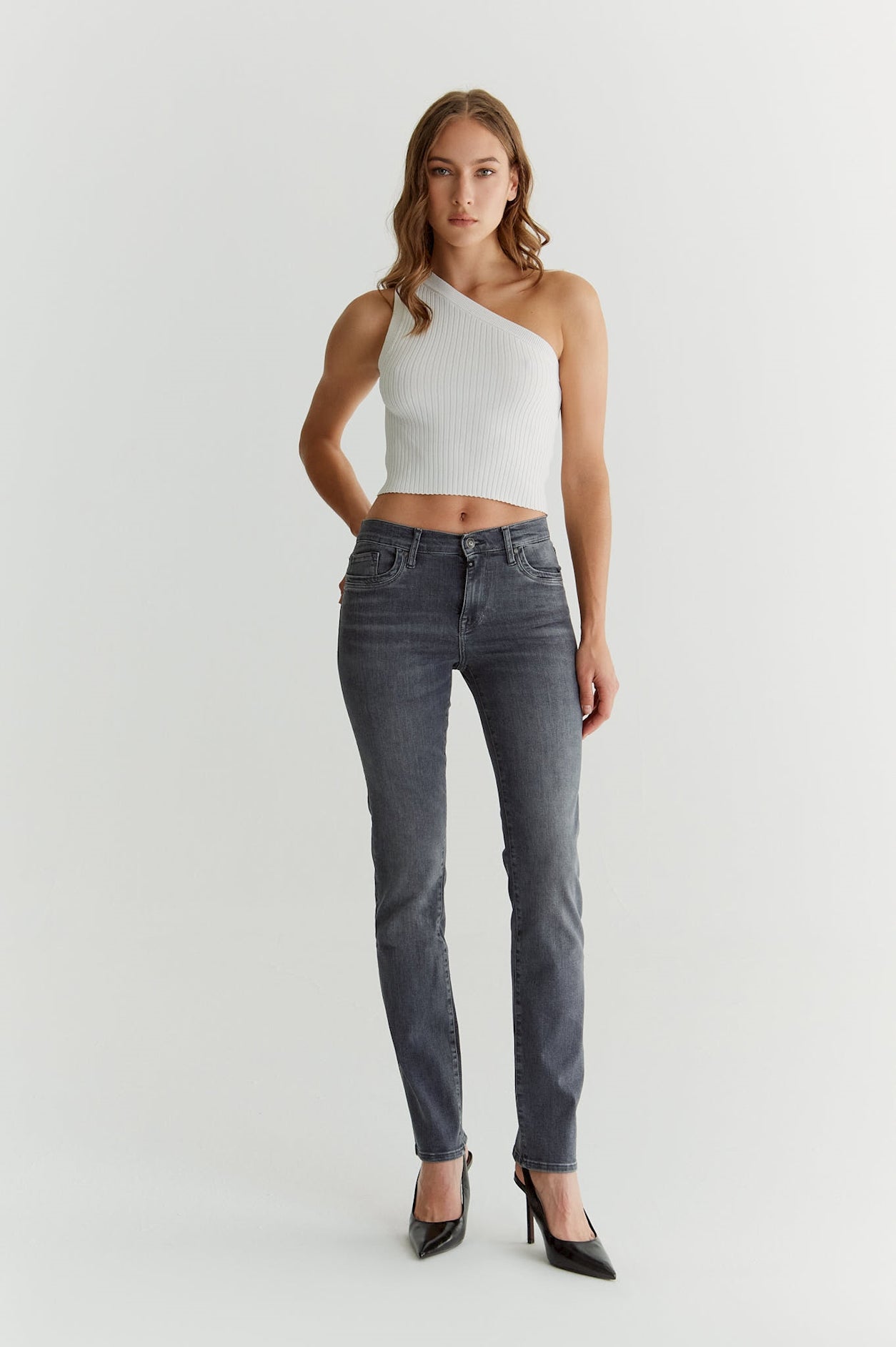 Hannah Pant - Smoke Grey L32