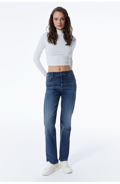 Kylie - Pantalon - Denim Bleu Foncé - L32