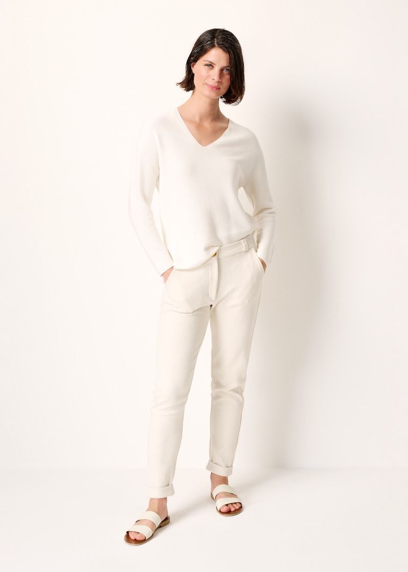 Brigitte Long Sleeve Sweater Fine Knit - White Cloud