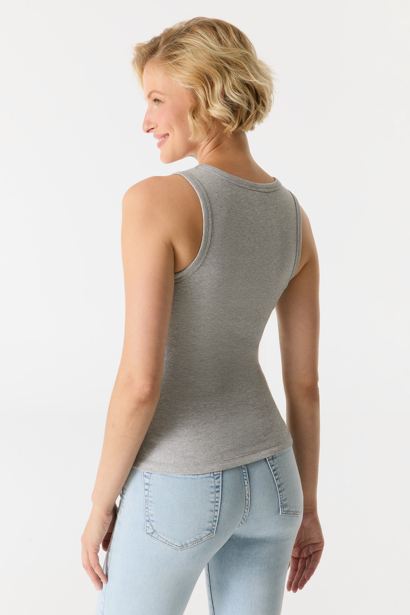 Liv Metallic Tank Top - Light Silver