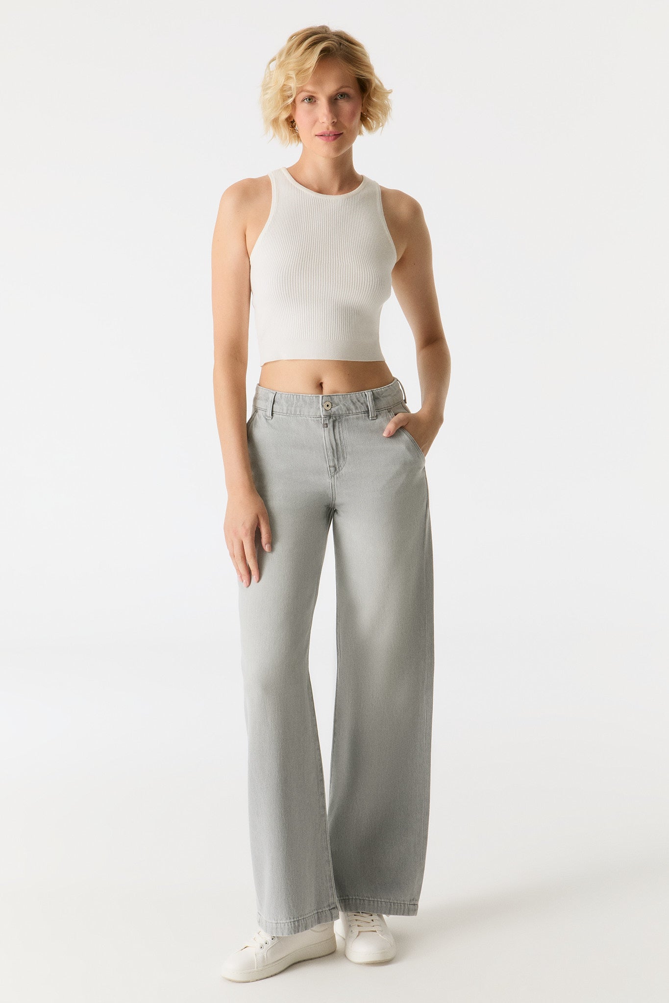 Maxine Low Waist Wide Leg Pant - Dark Beige L30