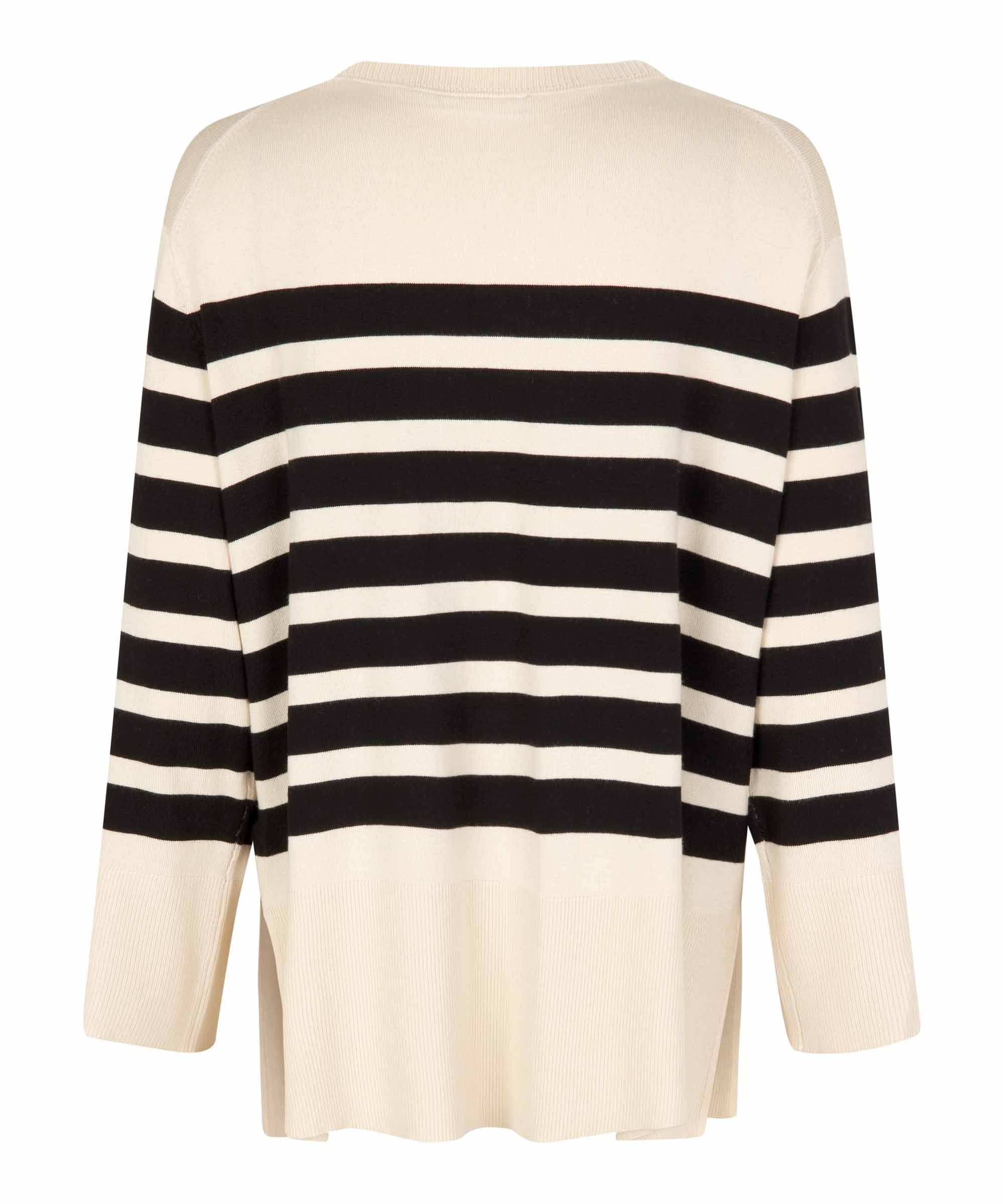 1008644 MaFasona Striped Sweater - Whitecap/Black
