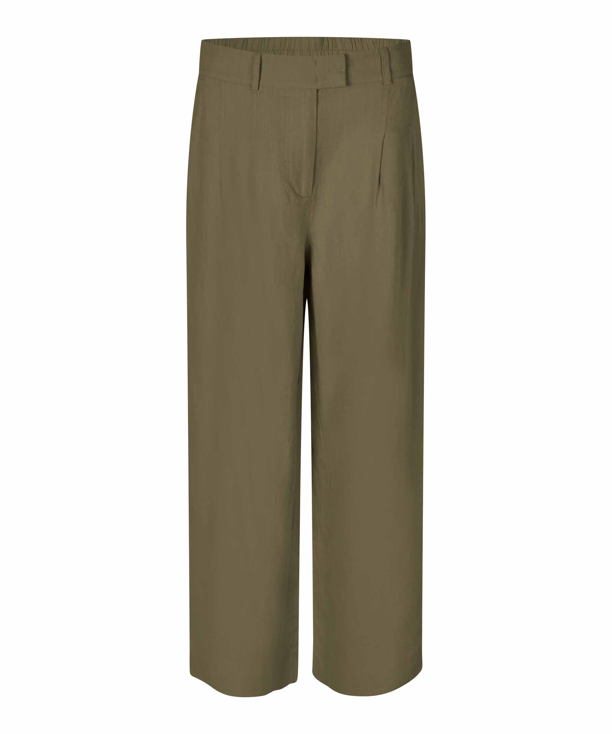 1009050 MaPerli Linen Trousers - Dusky Green