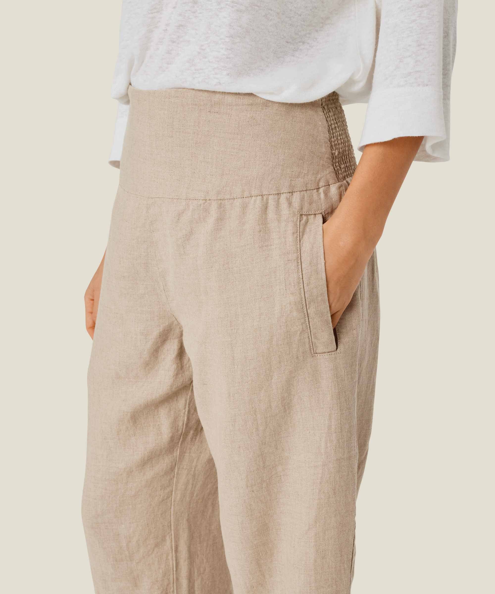 1009084 MaPallas Linen Trousers - Natural