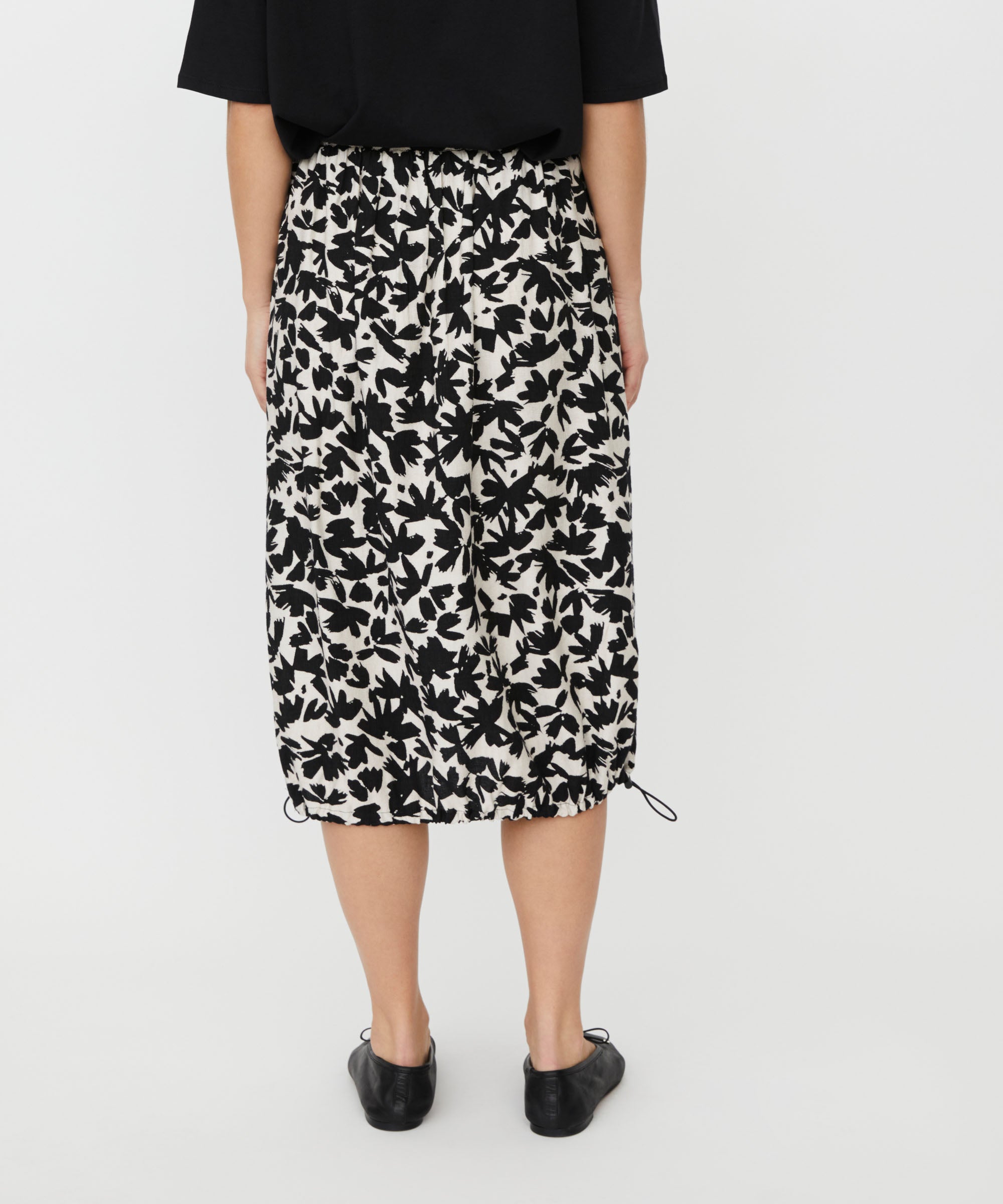 Jupe Imprimée Sandwich Taille S (36) Grise, Style Patchwork, Longueur Midi