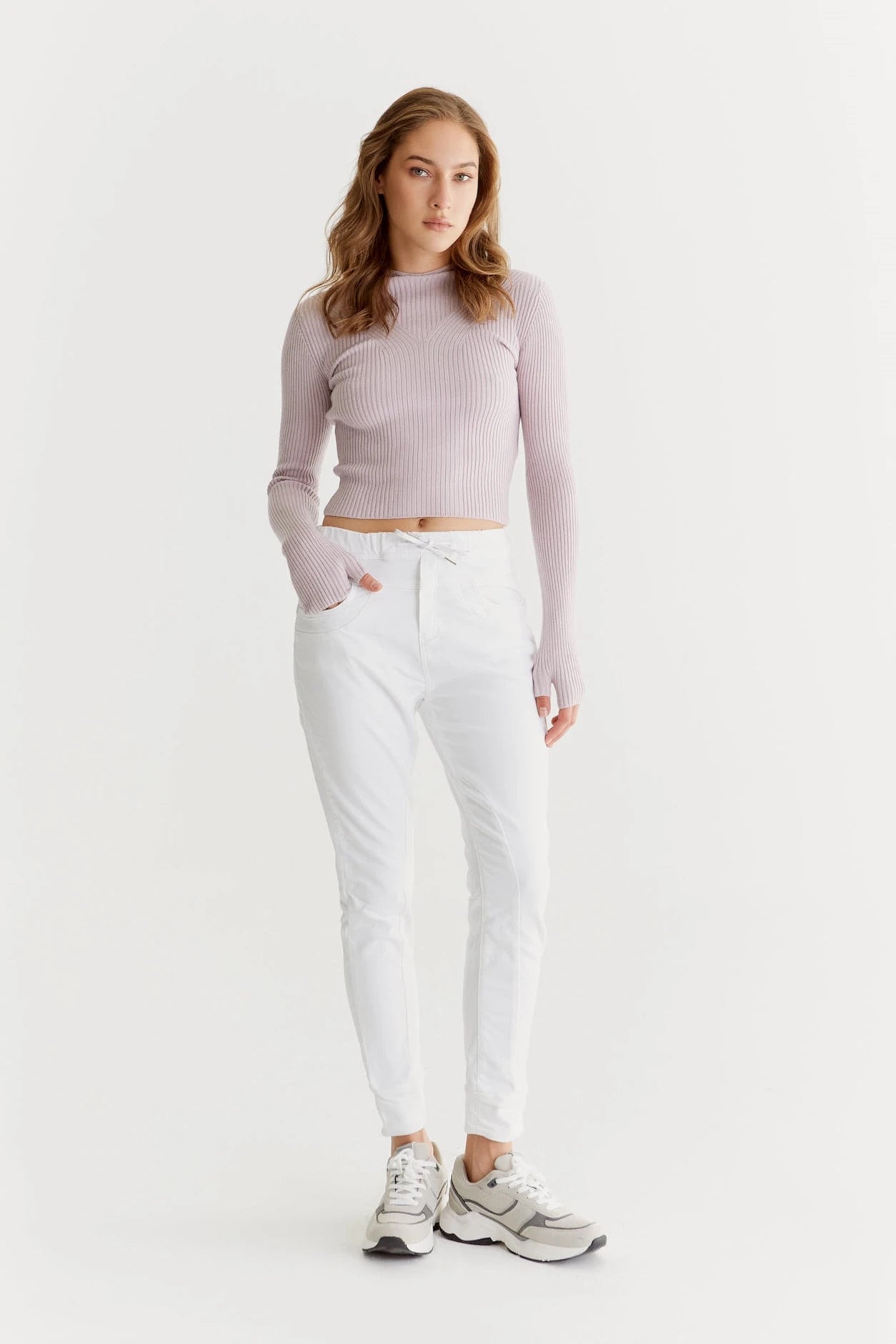 Mila - Pantalon de jogging slim - Blanc - Entrejambe 29" L02