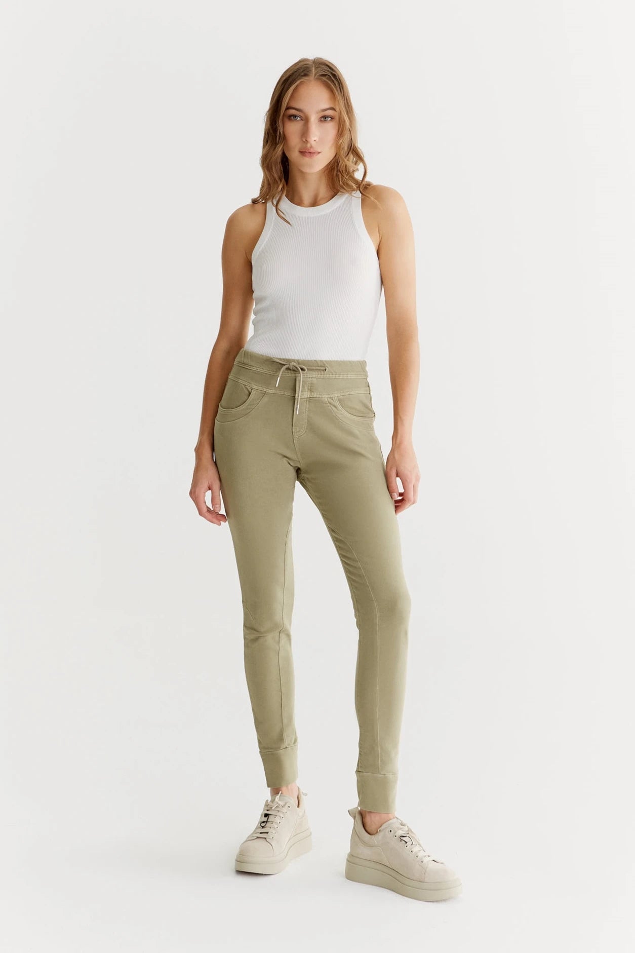 Mila - Slim Jogger Pant - Light Khaki - 27" Inseam L01