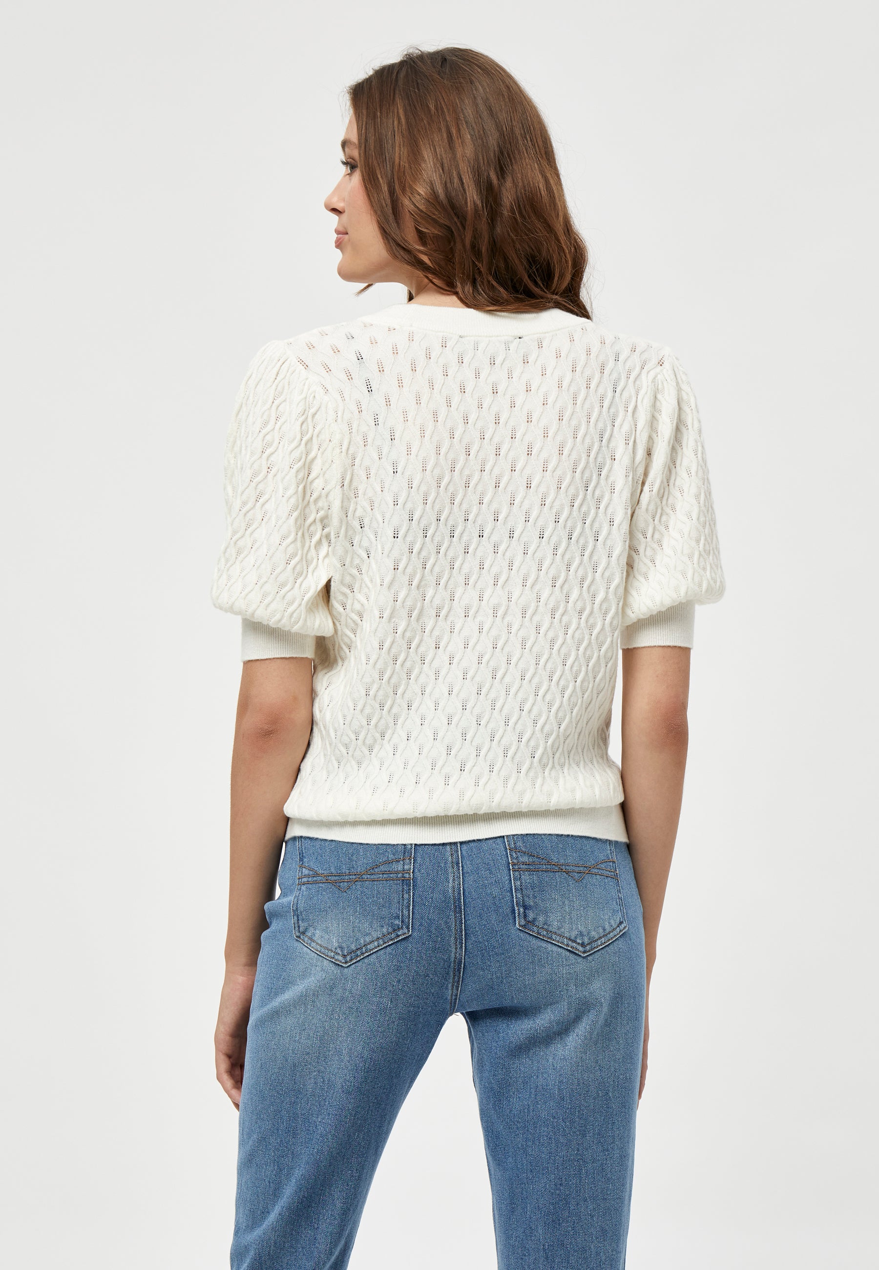 PC1718 Rosalia Puff Sleeve Knit Tee - Cloud Dancer
