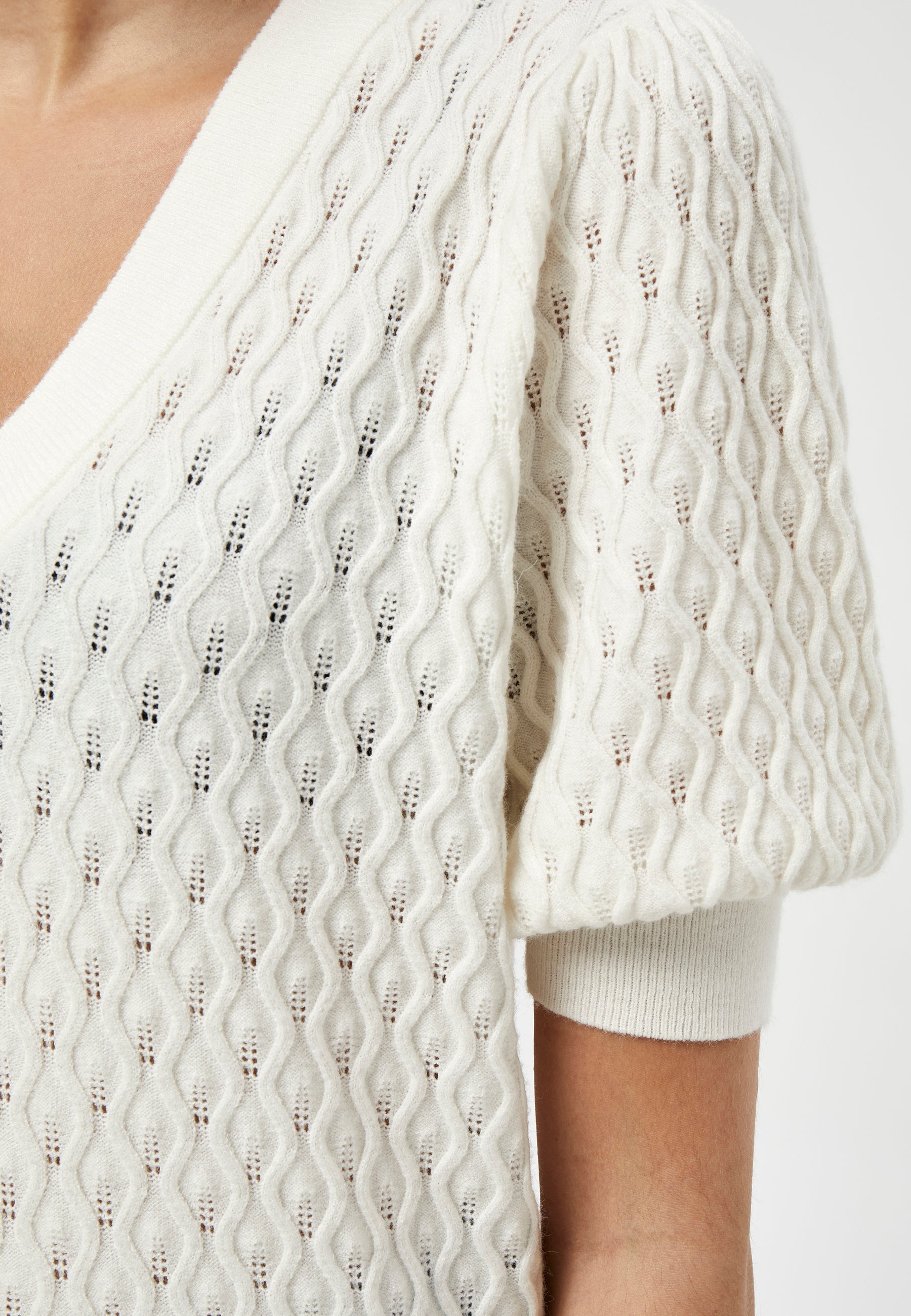 PC1718 Rosalia Puff Sleeve Knit Tee - Cloud Dancer