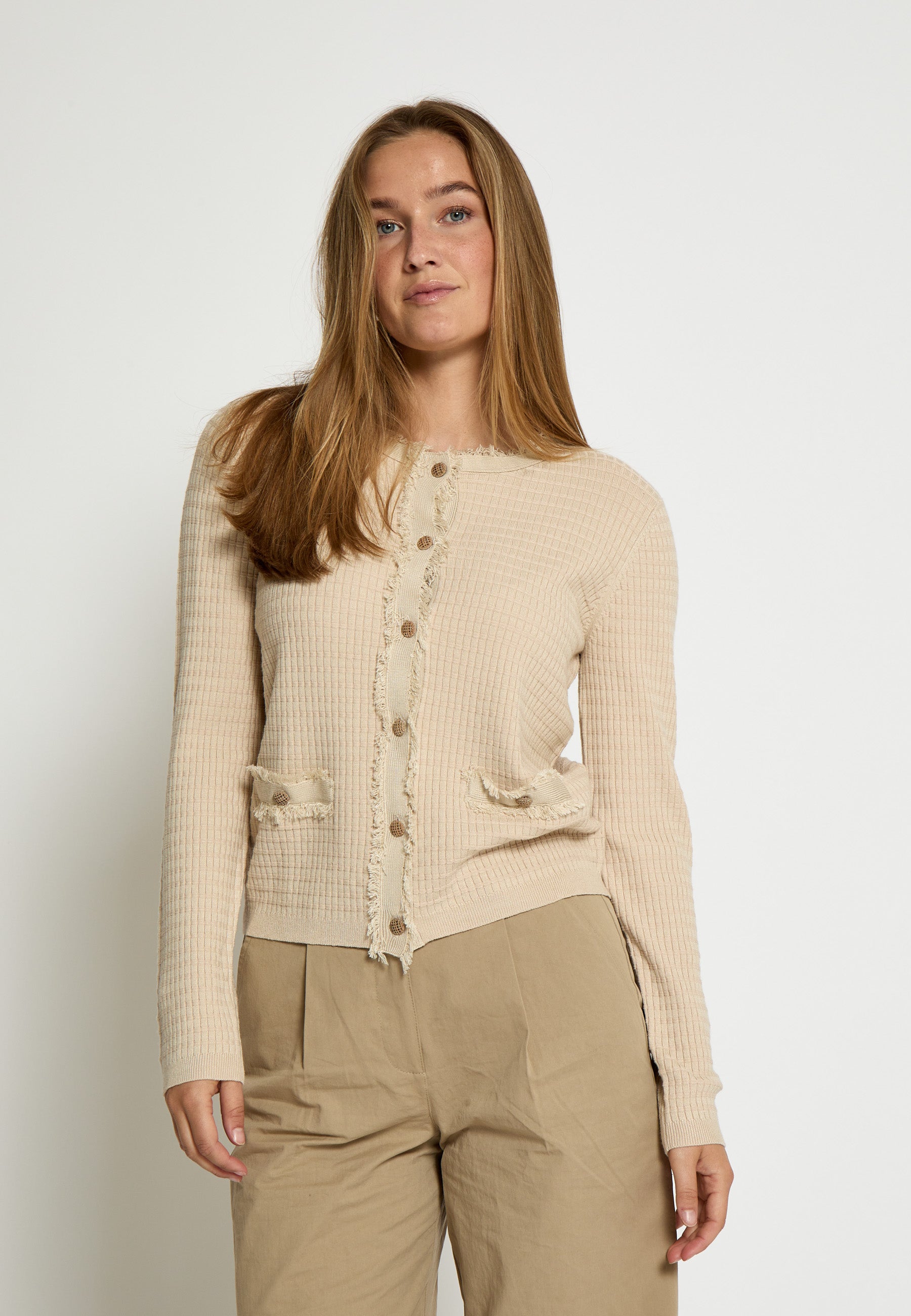 PC8458 Jacobe Knit Cardigan - Whitecap Grey