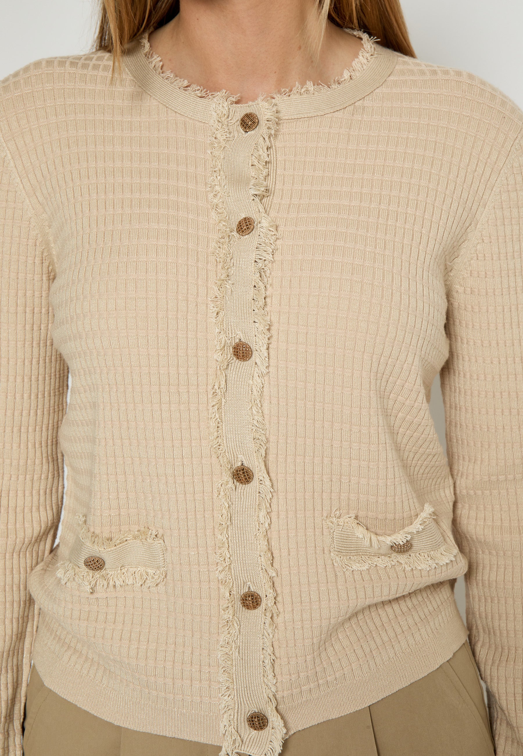 PC8458 Jacobe Knit Cardigan - Whitecap Grey