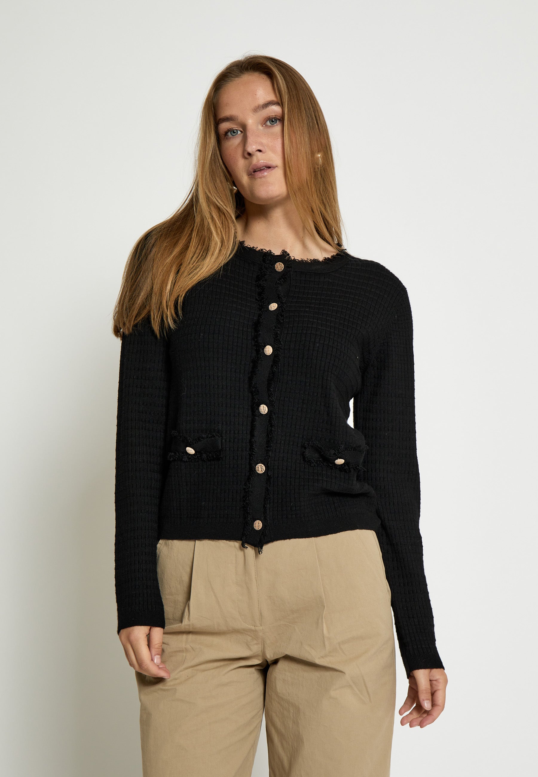 PC8458 Cardigan en tricot Jacobe - Noir