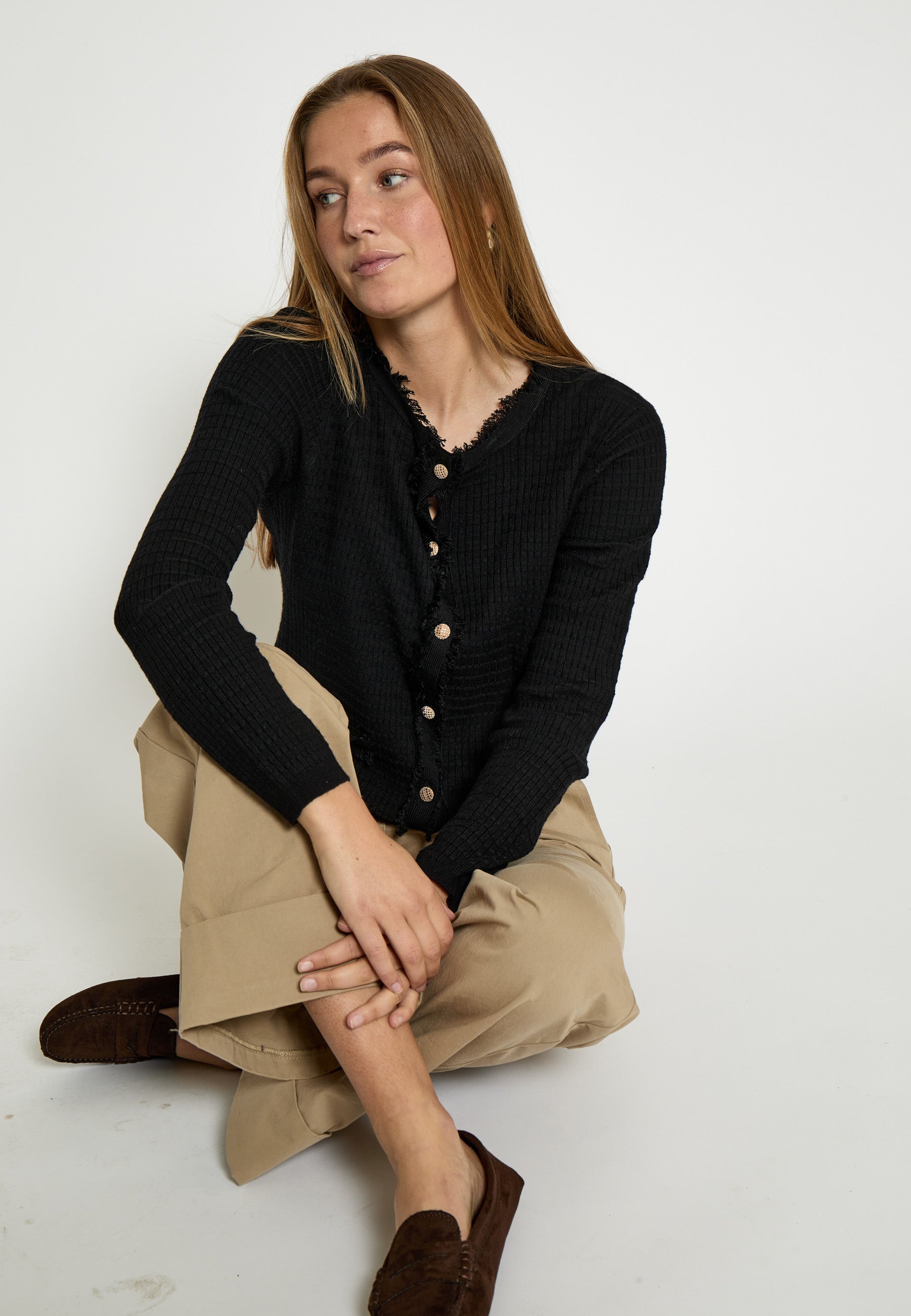 PC8458 Cardigan en tricot Jacobe - Noir