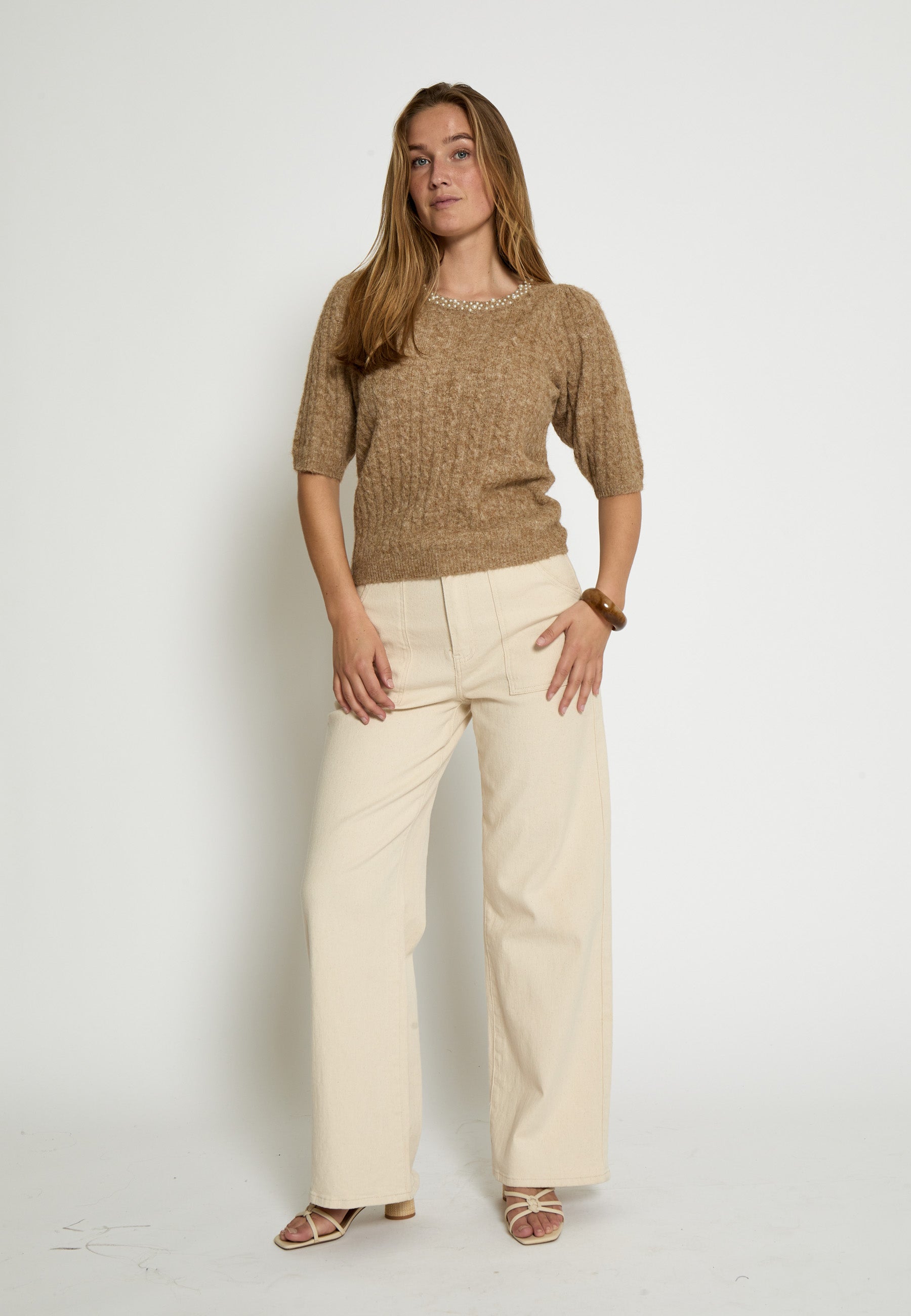 PC8466 Kira Knit Blouse - Kelp Sand Melange