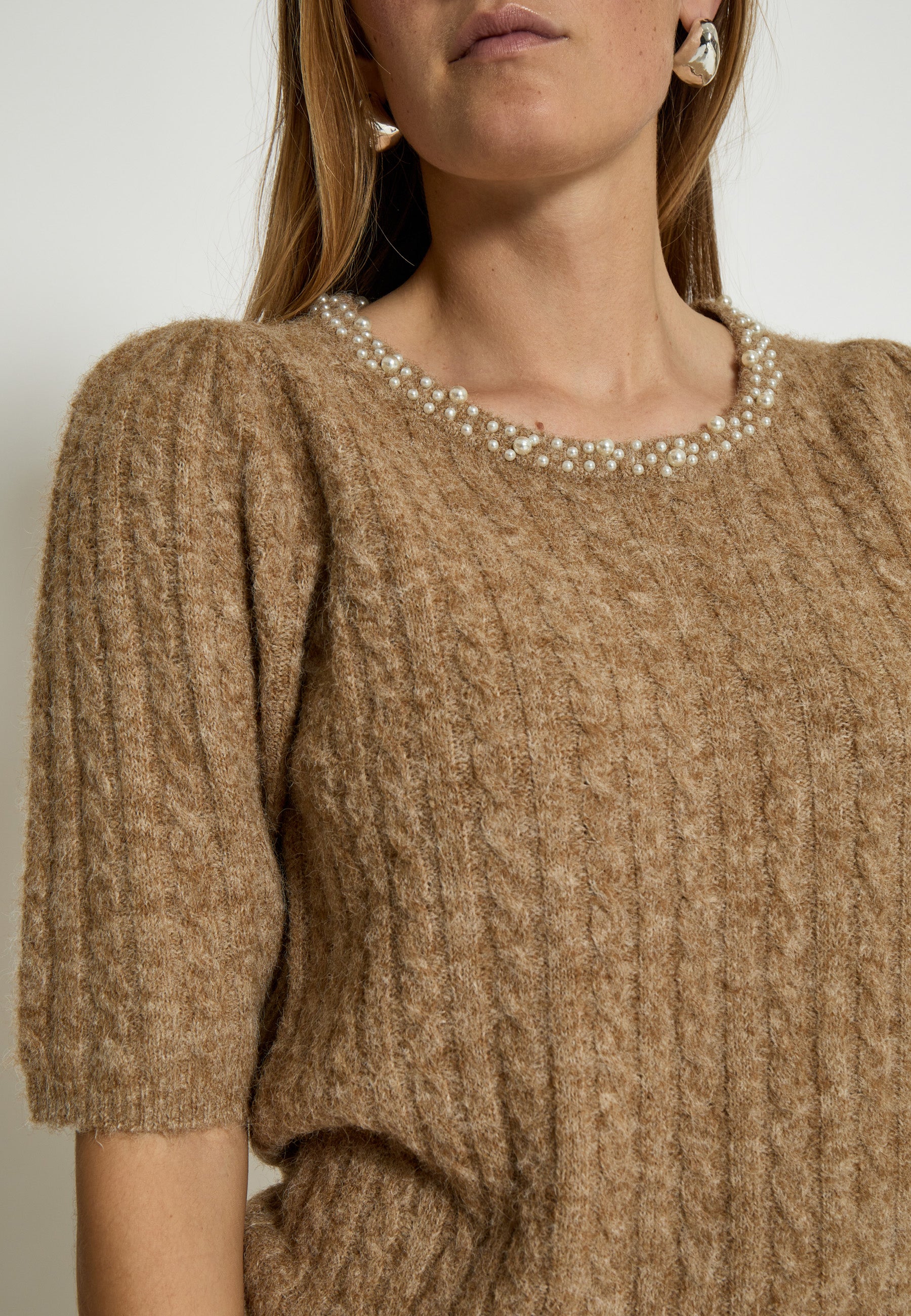 PC8466 Kira Knit Blouse - Kelp Sand Melange