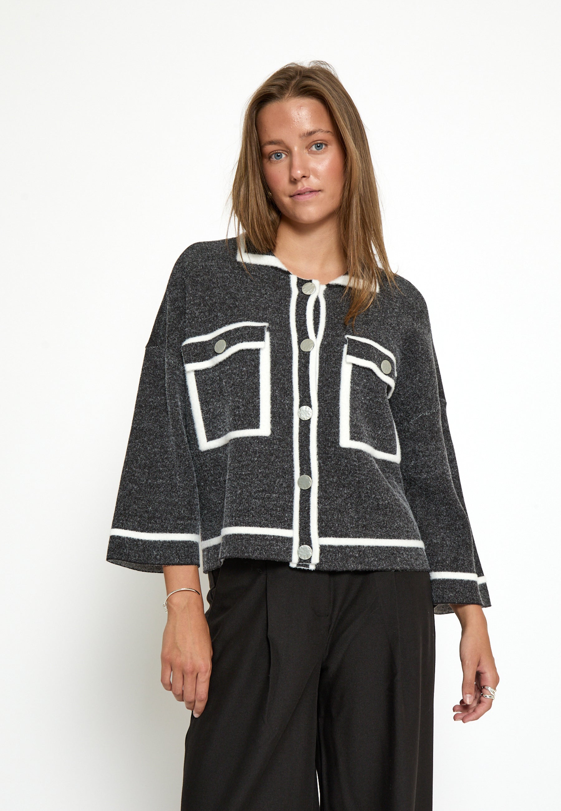 PC8568 KYLIE KNIT CARDIGAN - BLACK