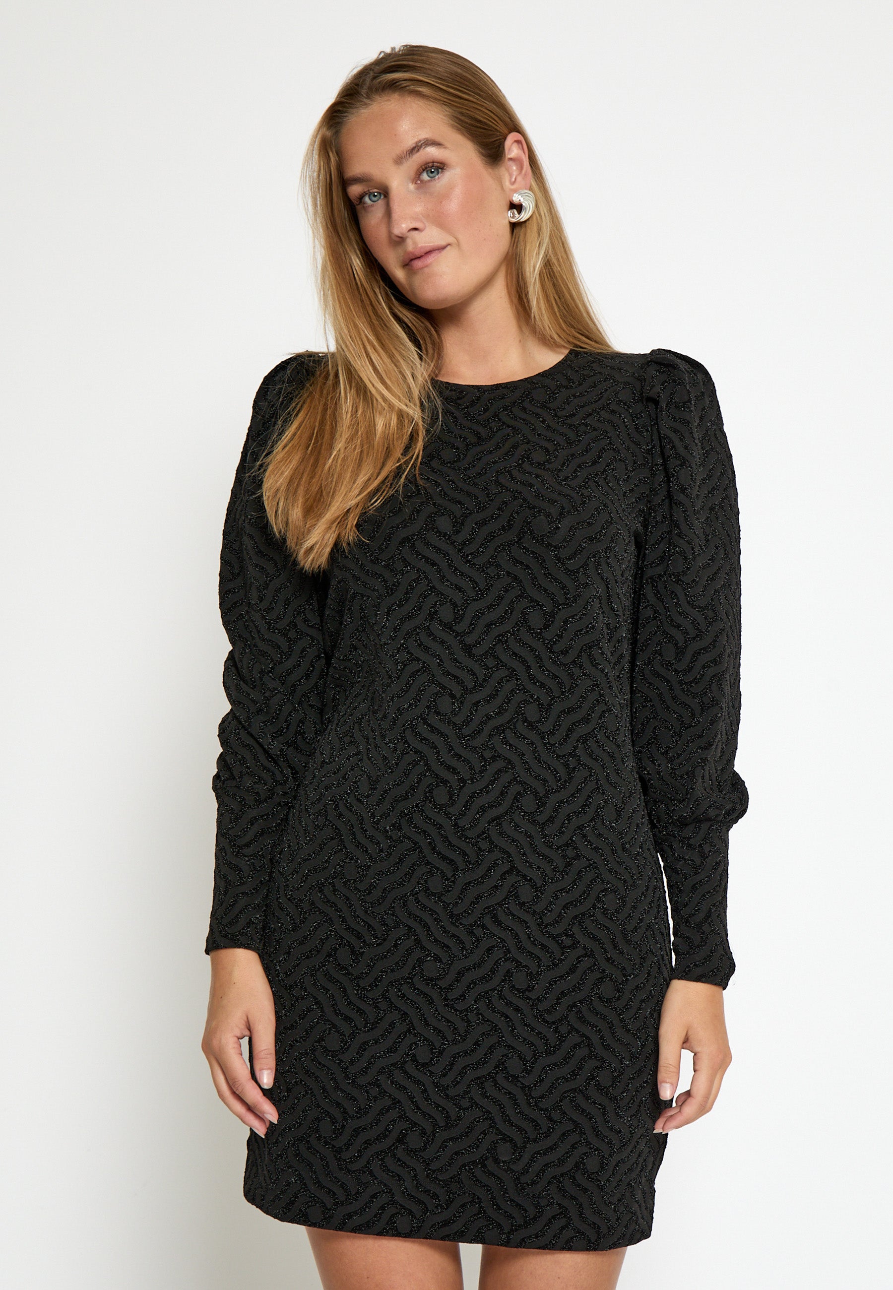 PC8578 LIA ANISSA DRESS - BLACK JACQUARD