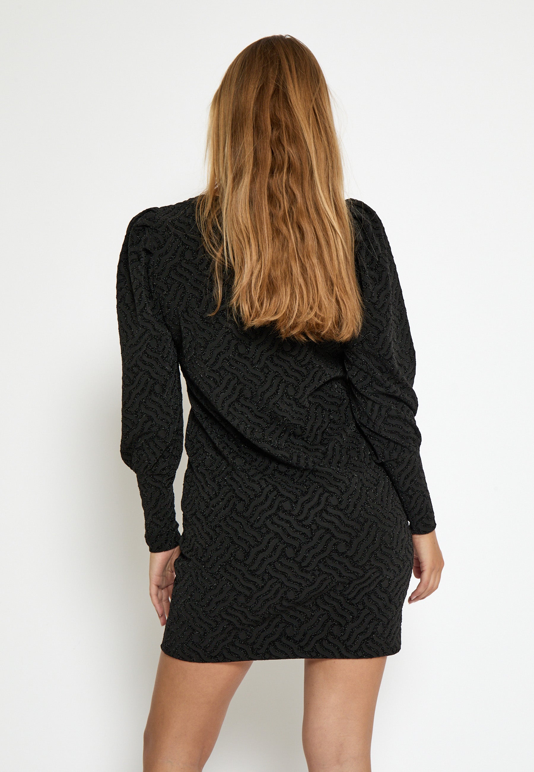 PC8578 LIA ANISSA DRESS - BLACK JACQUARD