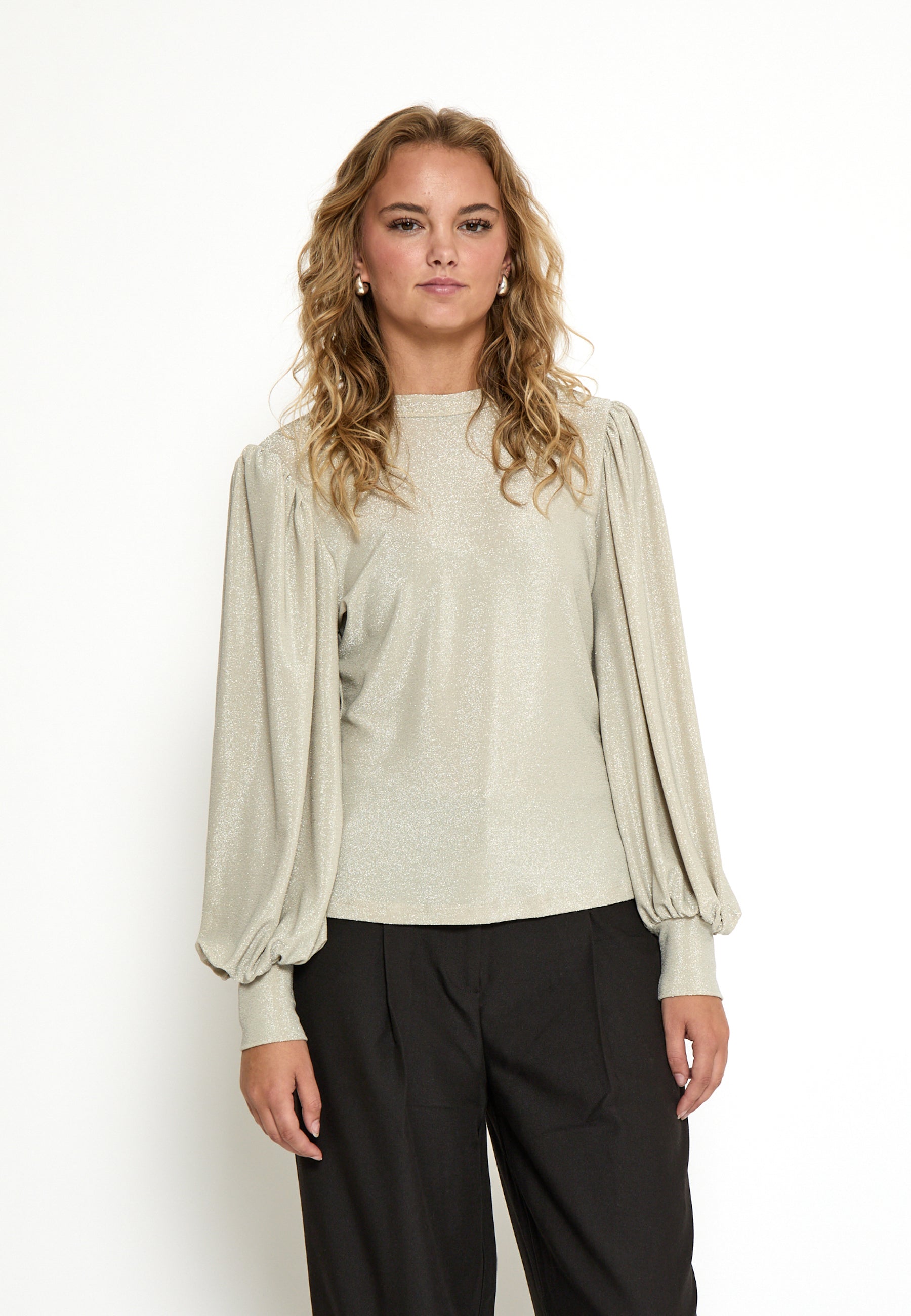 PC8585 Lucina Blouse - Fog Sand Metallic