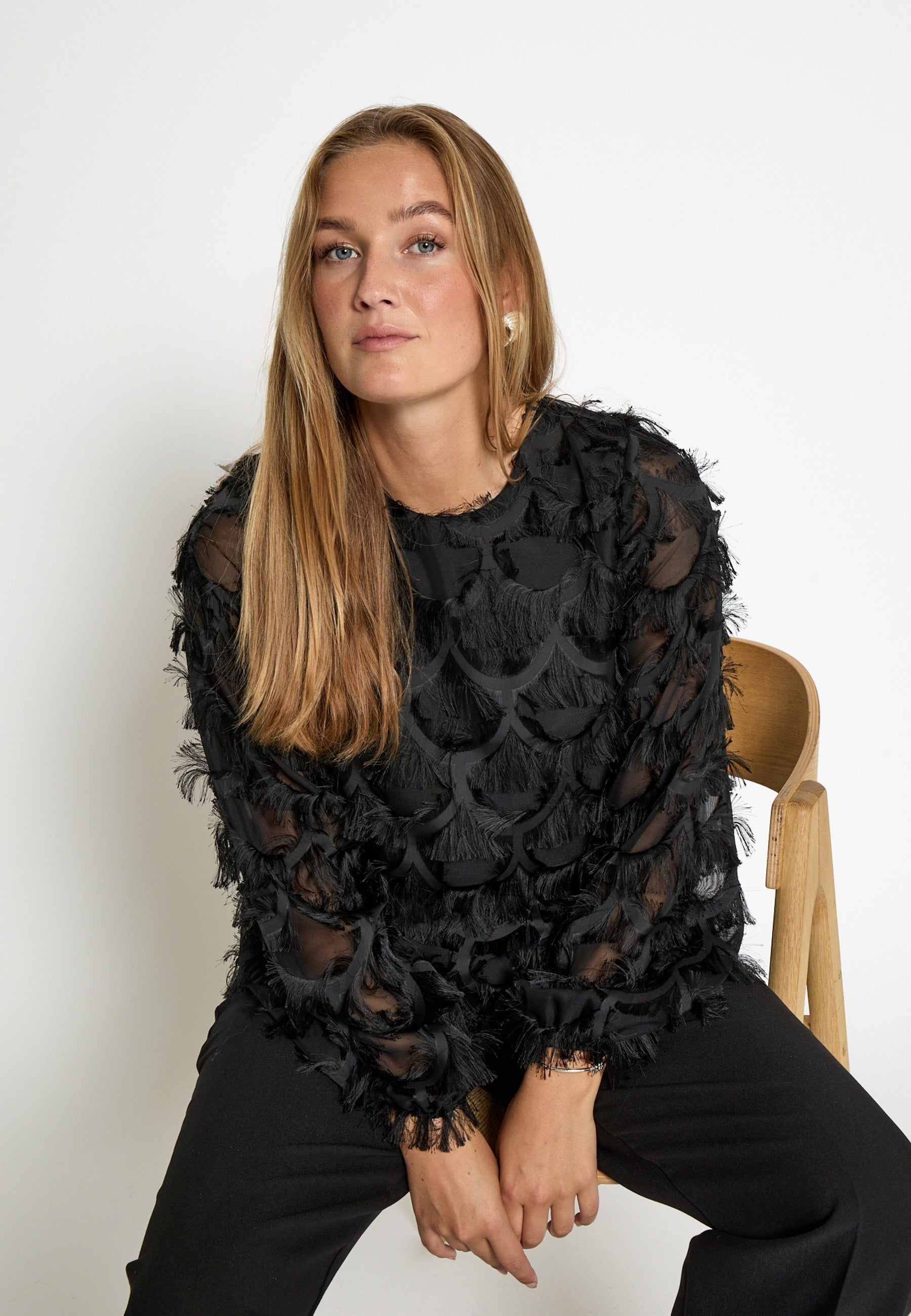 PC8725 Kylin Long Sleeve Blouse - Black