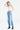 Selena Mid Waist Patch Pocket Ankle Jeans - Medium Blue L01