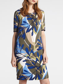 Dress with colourful print -Spring Olive