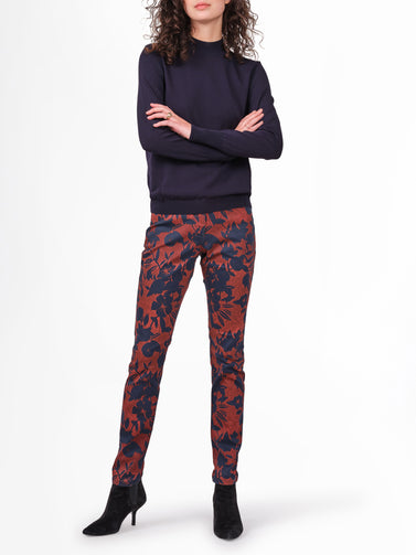 Low waist skinny jeans with all-over print