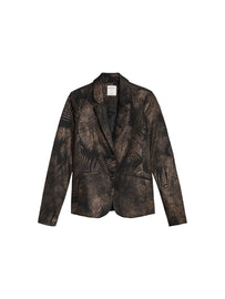 Waisted blazer with all  over print